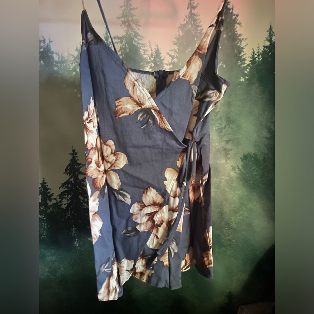 Blue floral romper